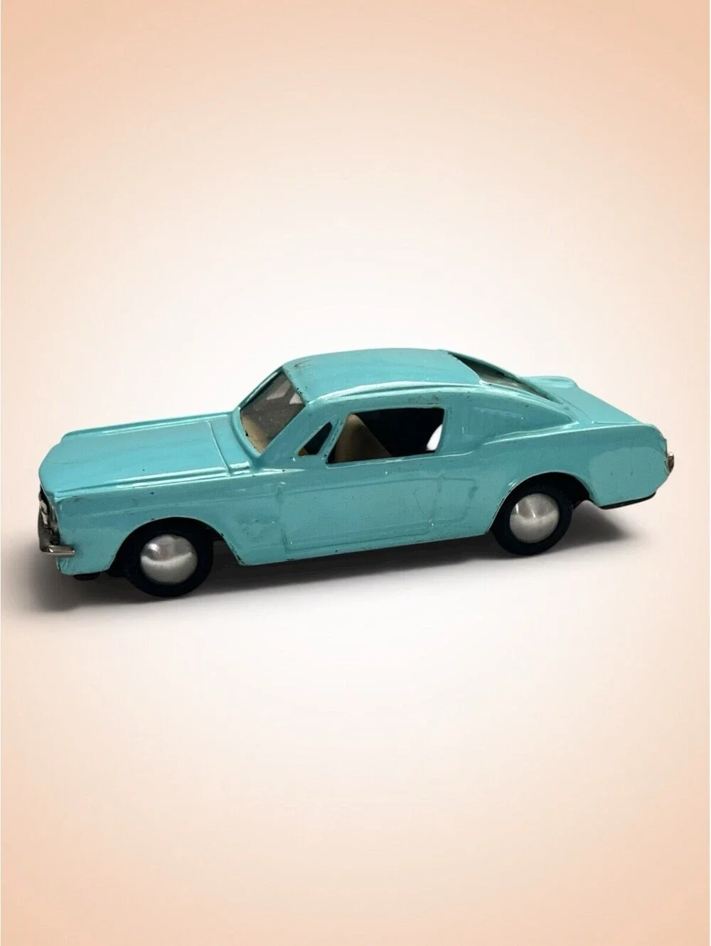 Vintage 1967 Louis Marx Ford Mustang Fastback – Japan Issue Tin Pres Aqua VG Car